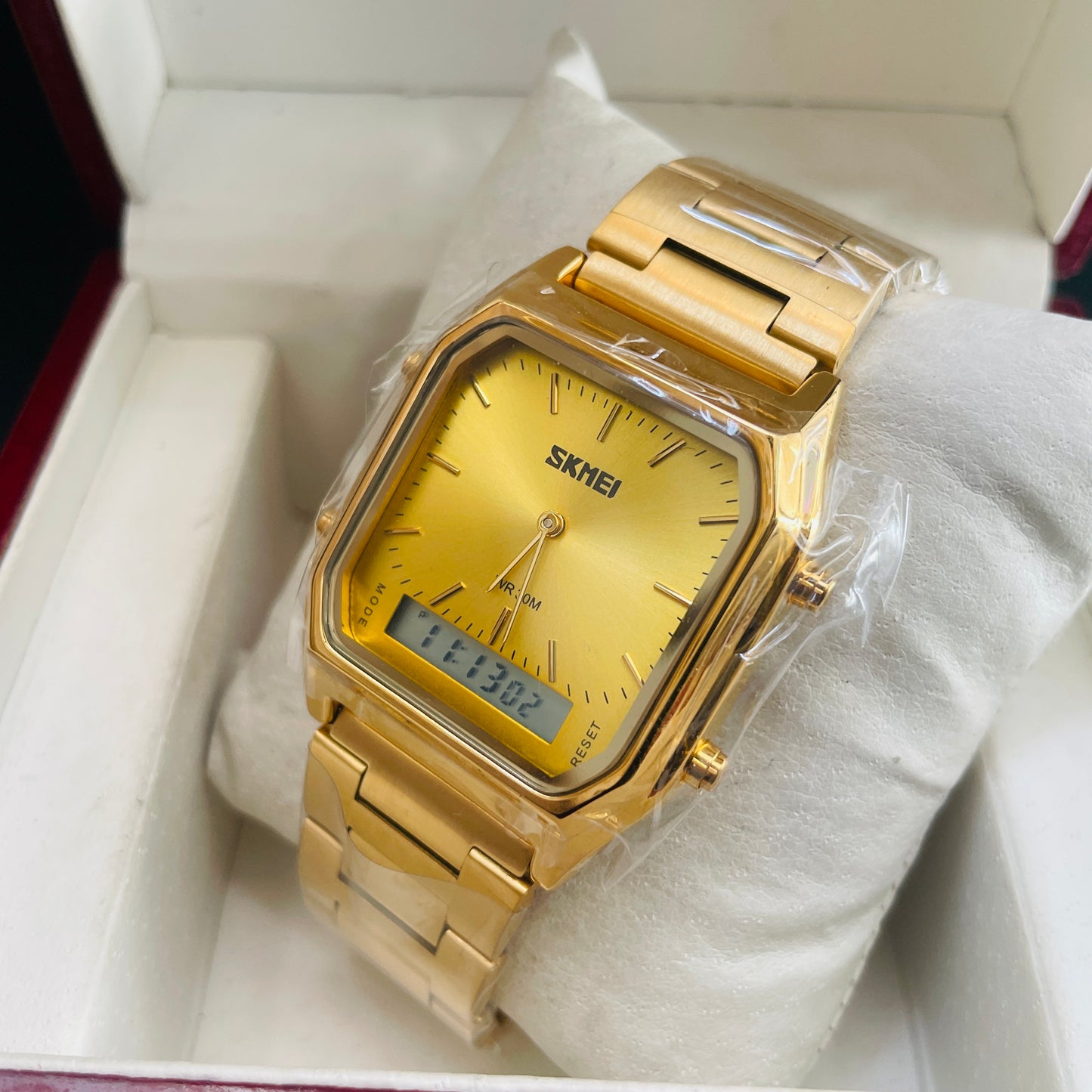 Skmei Golden Dual Time Watch