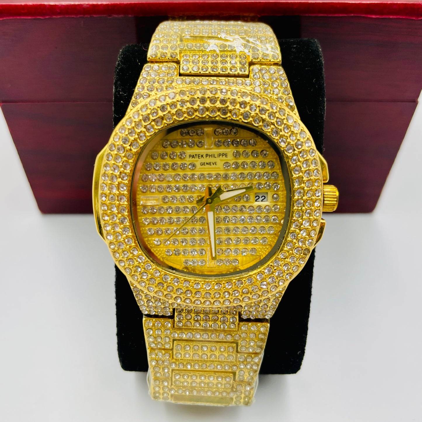 Patek Stones Full Golden Watch