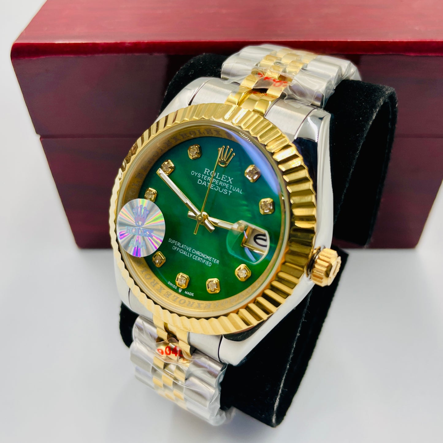 Twotone Green Datejust Watch