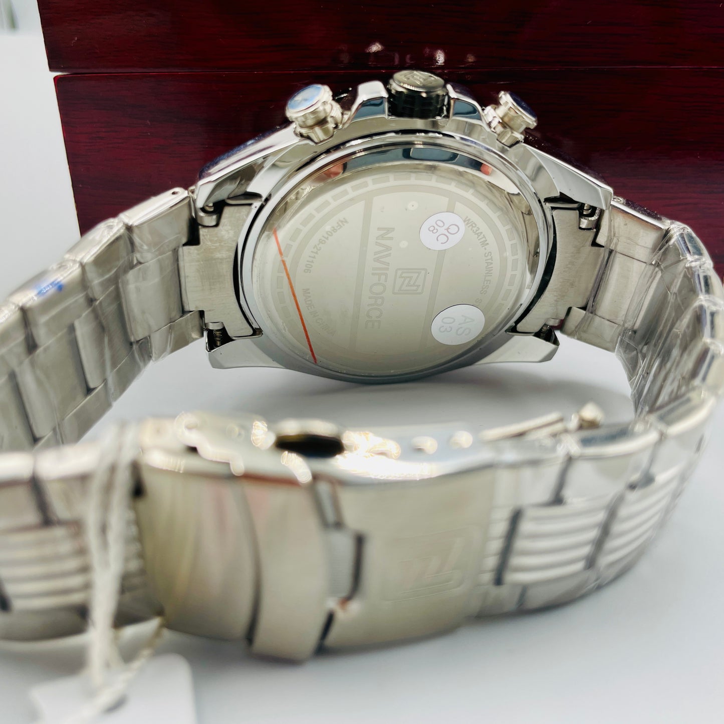 Naviforce Silver Black Chronograph Working Original Watch