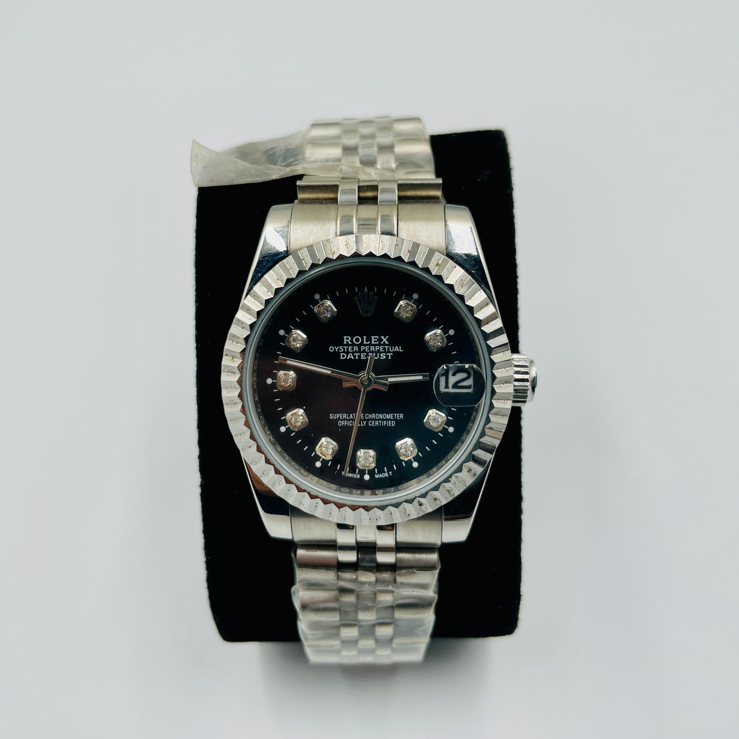 Silver Black Datejust Ladies Watch