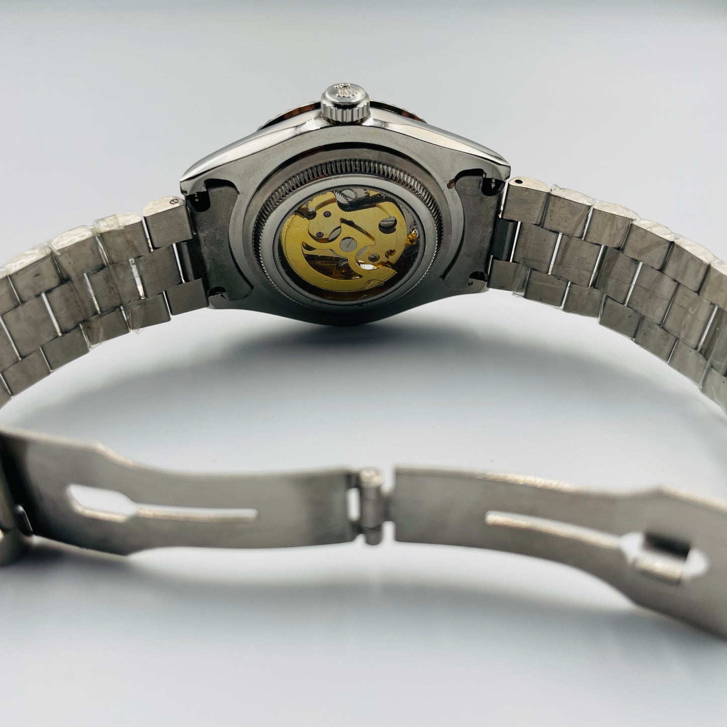 Silver Automatic Skeleton Watch