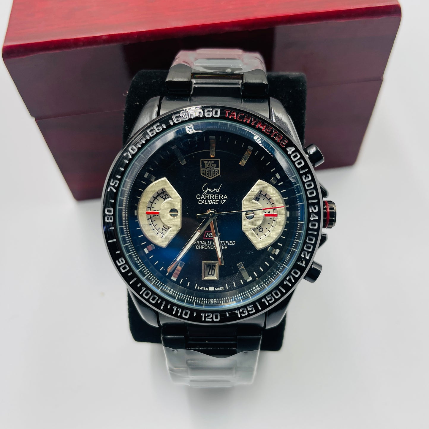 Tag Grand Carrera Black Chronograph Working Watch