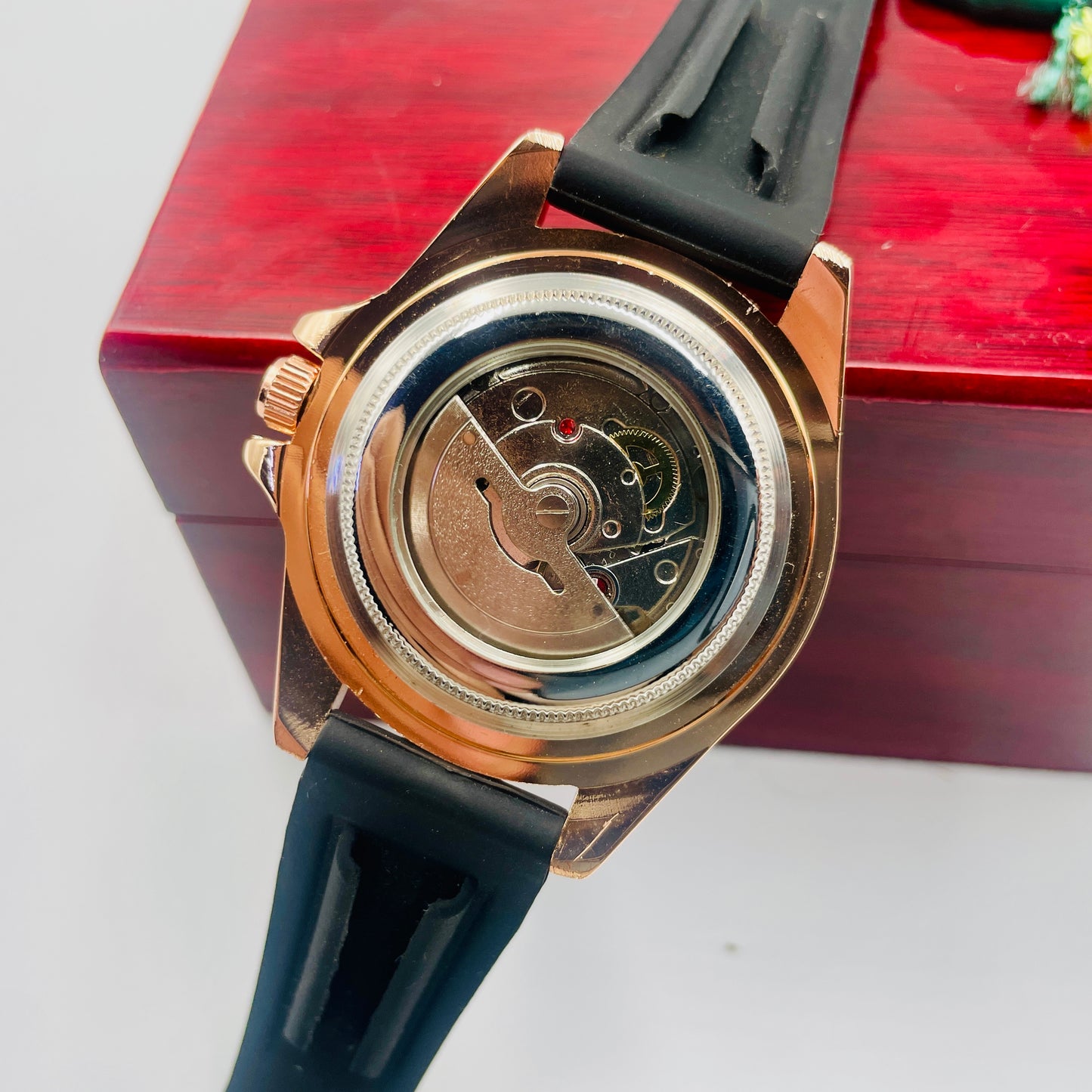 Oyster Copper Black Strap Automatic Watch