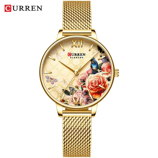 Curren Golden Flower Ladies Watch
