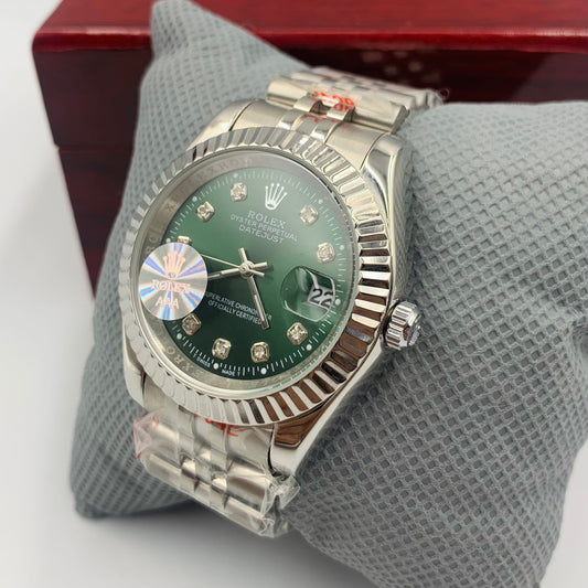 Green Silver Datejust Watch