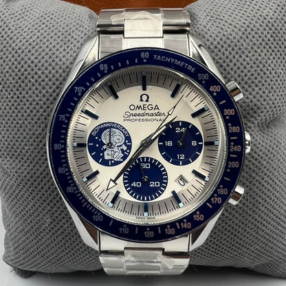 Omega Speedmaster Chronograph Blue Chain Watch