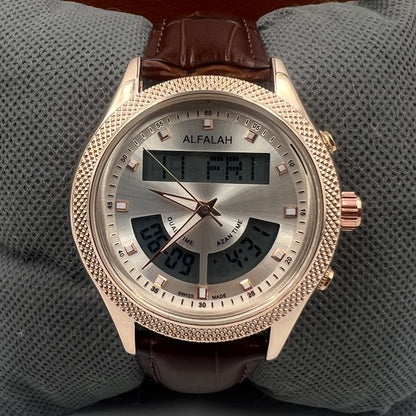 Alfalah Brown Strap Watch