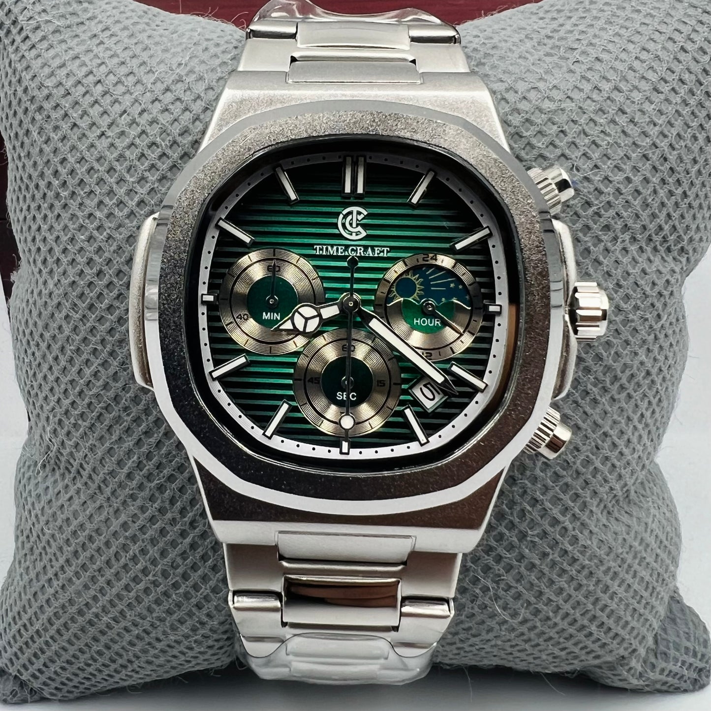 TimeCraft Chain Silver Green Watch