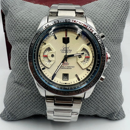Tag Grand Carrera Silver White Watch