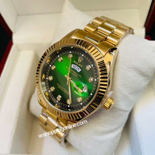 Golden Green Daydate Watch