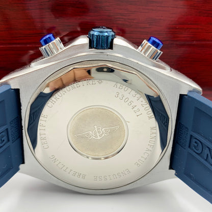 Breitling Blue Silver Watch
