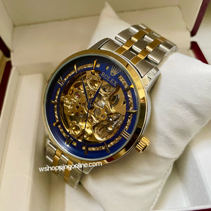 Twotone Blue Automatic Watch