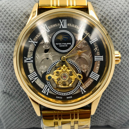 Patek Skeleton Black Watch