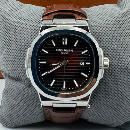 PP Strap Silver Brown Watch