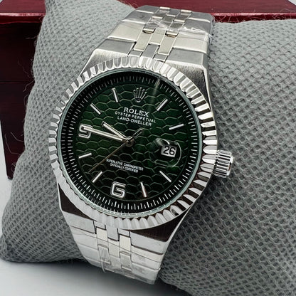 Rolx Landweller New Silver Green Watch