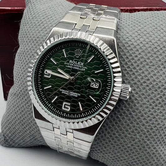 Rolx Landweller New Silver Green Watch