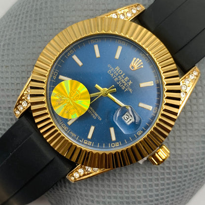 Rolx Golden Blue Watch