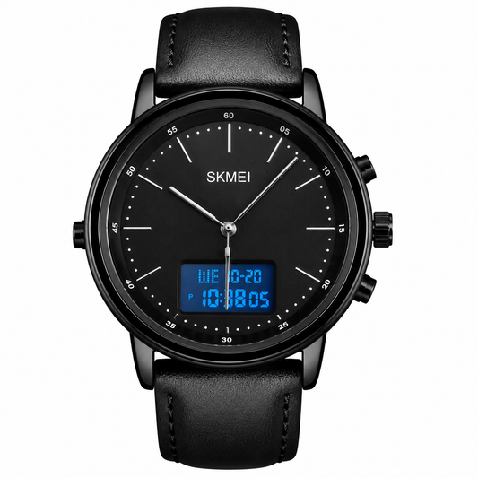 Skmei All Black Leather Original Watch