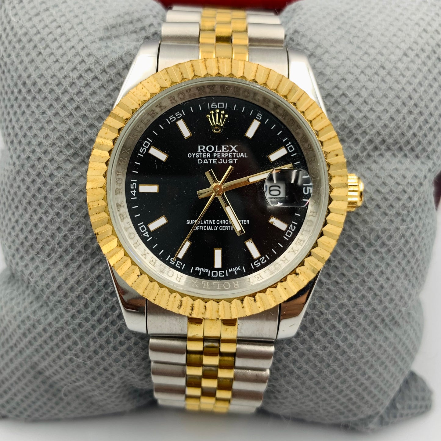 Rolx Black Twotone Datejust Watch