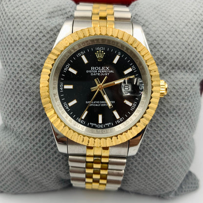 Rolx Black Twotone Datejust Watch