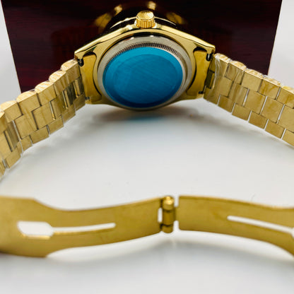Golden Blue Day-Date Watch