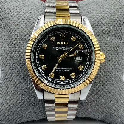 Rolx Datejust Twotone Black Watch
