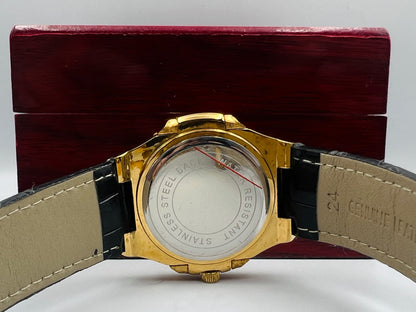Patek Strap Golden Black Watch