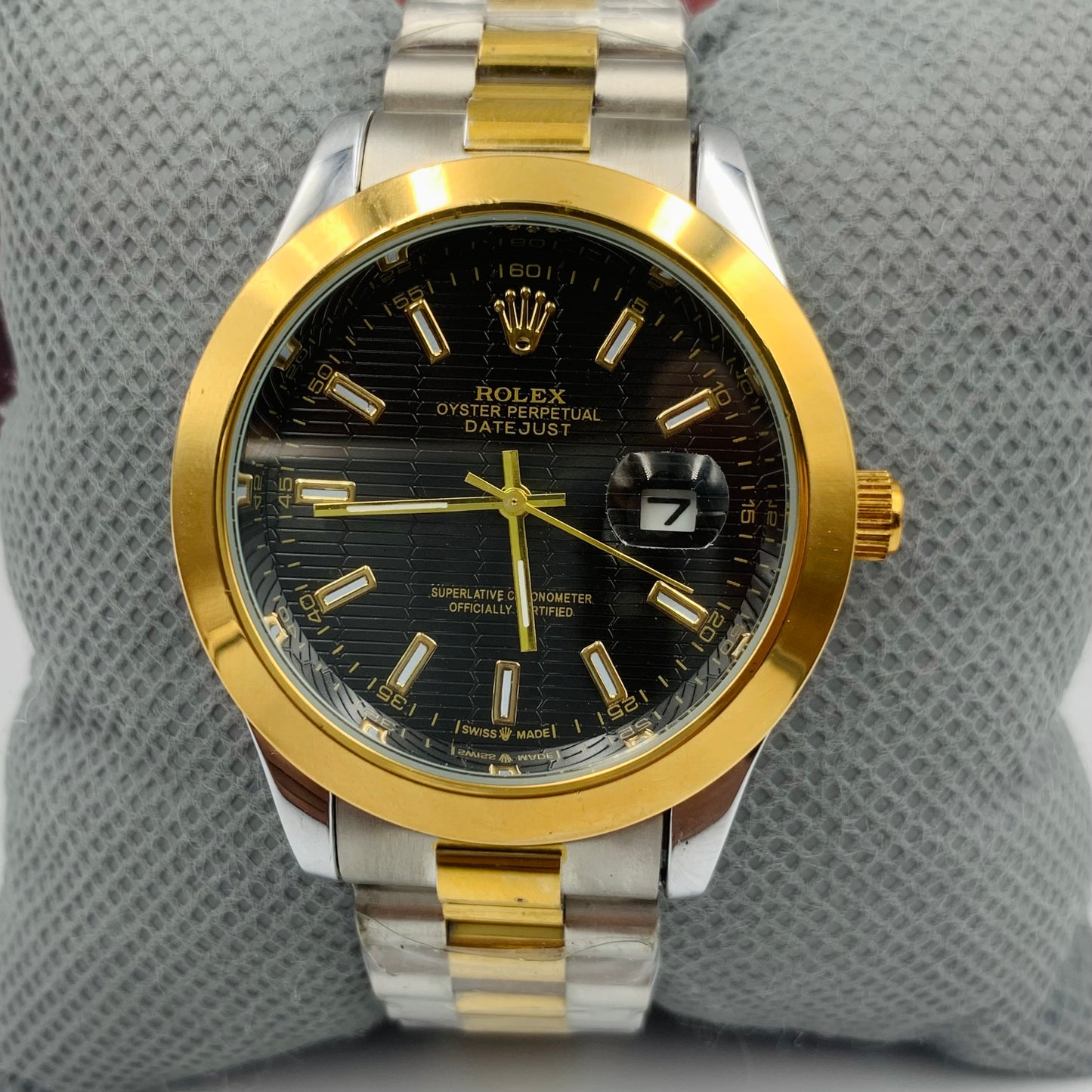 Rolx Milgauss Twotone Black Datejust Watch