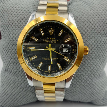 Rolx Milgauss Twotone Black Datejust Watch