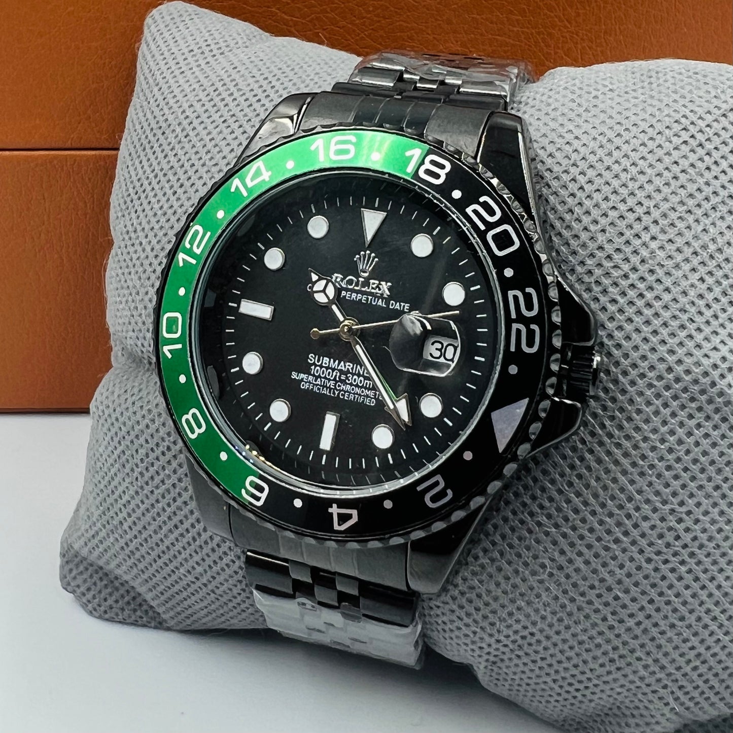 GMT Full Black Green Watch