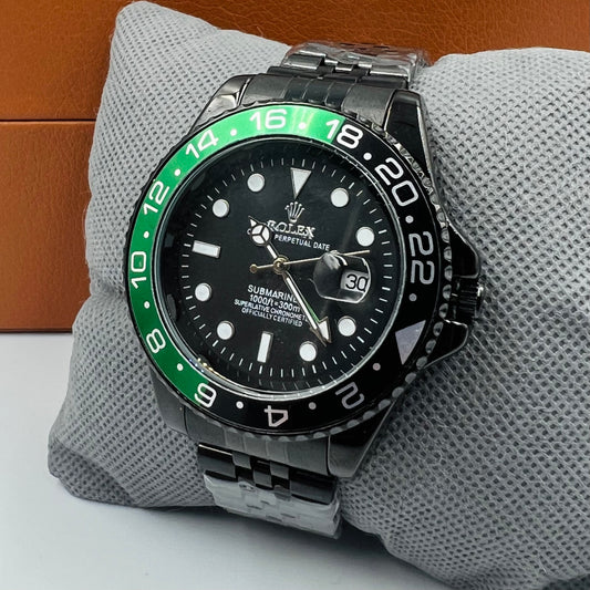GMT Full Black Green Watch