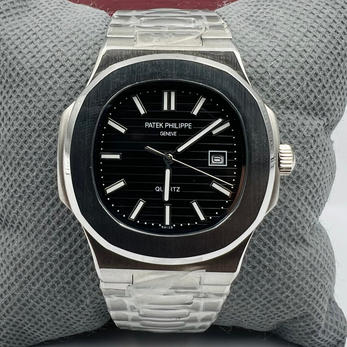 Patek Quartz Master Silver Black Watch