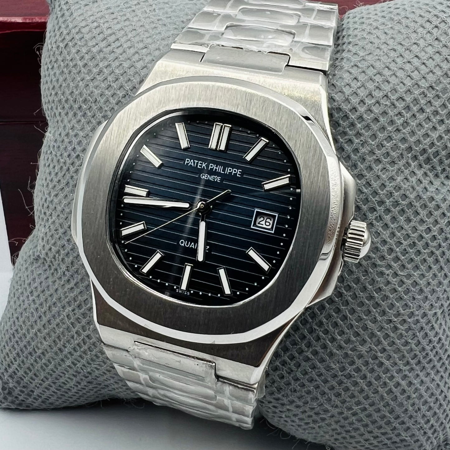 Patek Quartz Master Silver Blue Watch