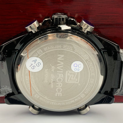 Naviforce Full Black Twotime Watch
