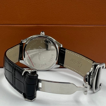 Cartier Santos Silver Black Watch