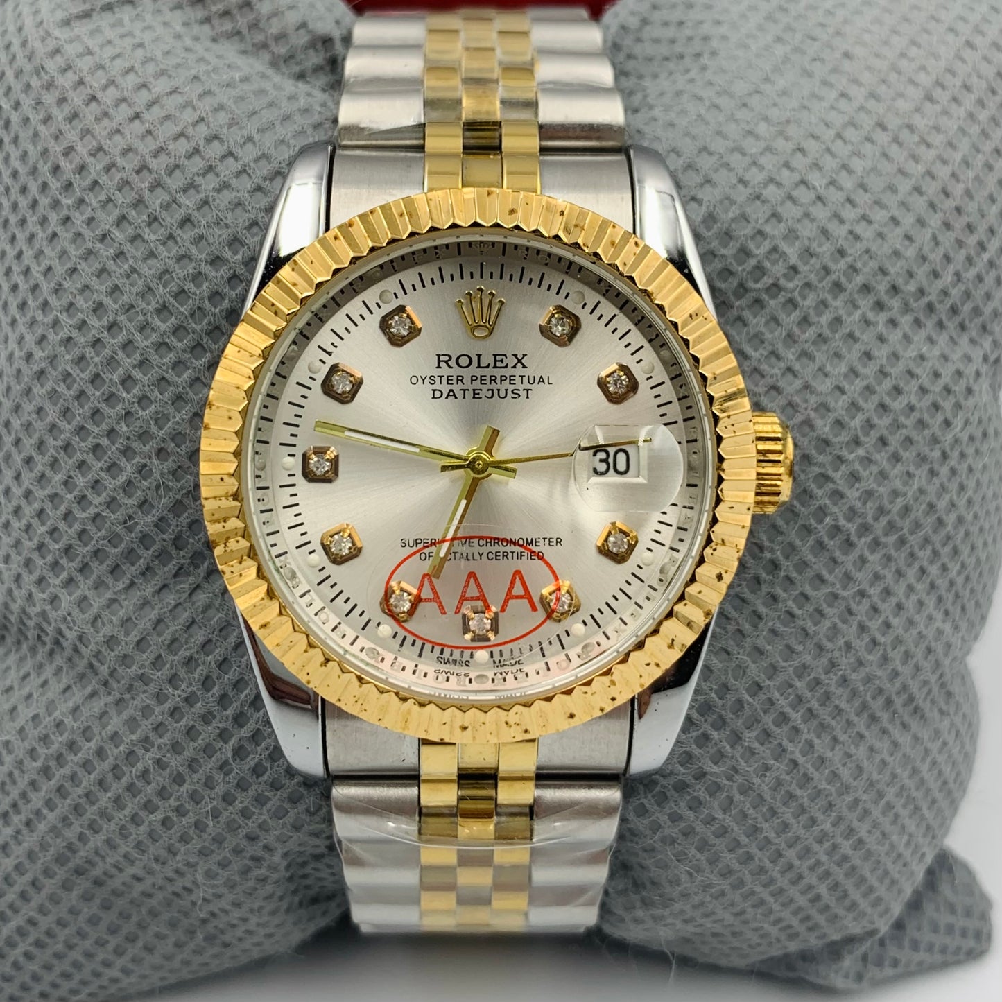 Rolx Silver Twotone Small Auto Datejust Watch
