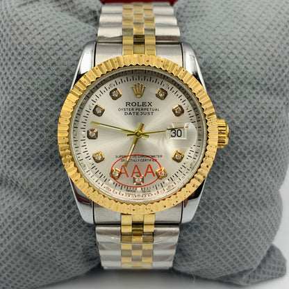Rolx Silver Twotone Small Auto Datejust Watch