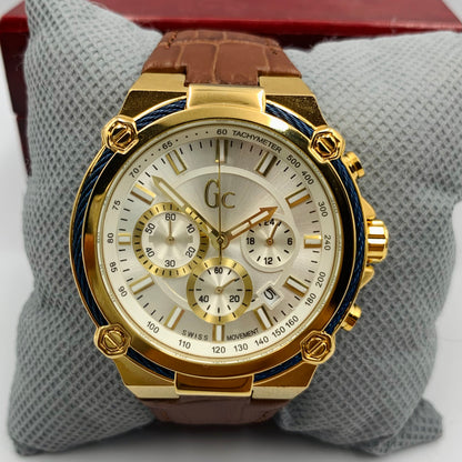 Gc White Golden Watch