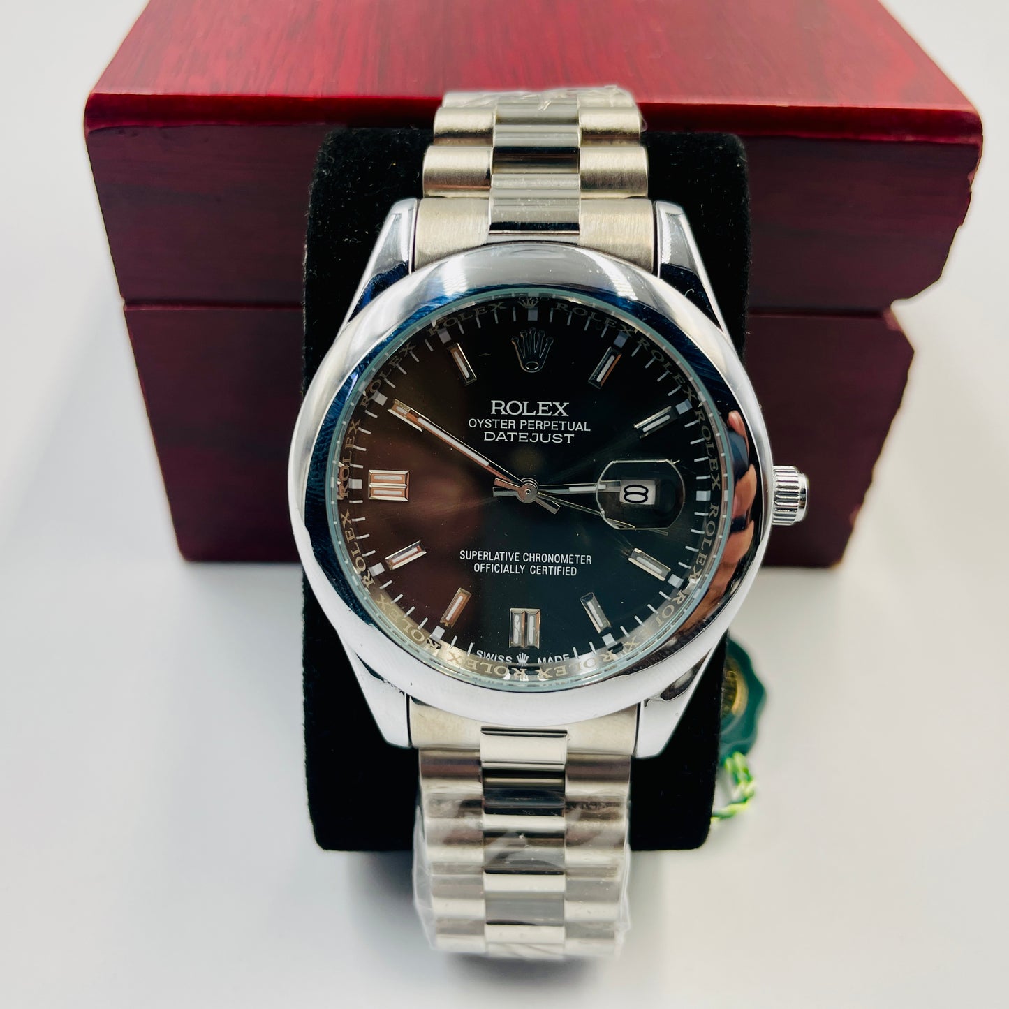 Silver Black Oyster Watch