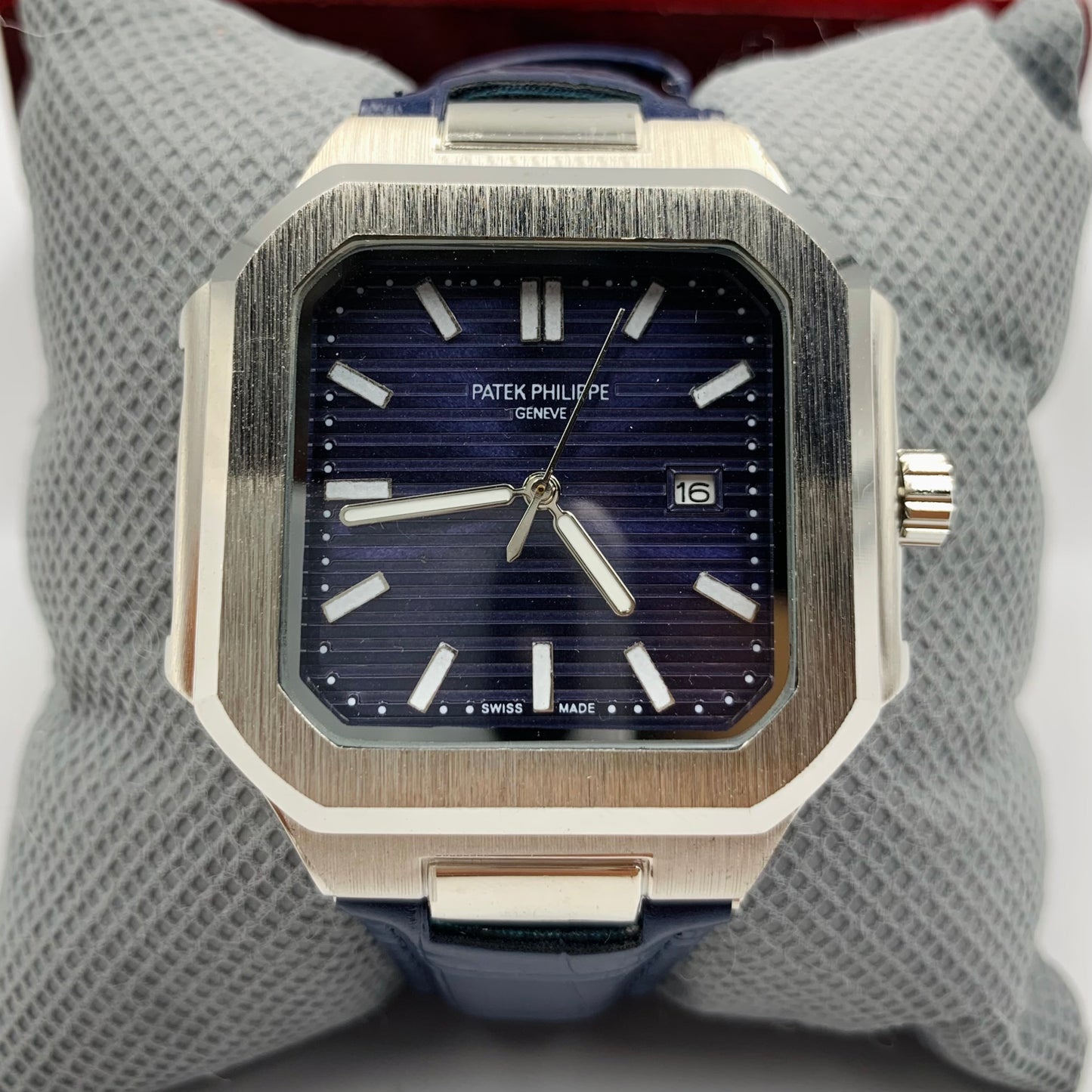 Patek Geneve Blue Dail Blue Strap Watch