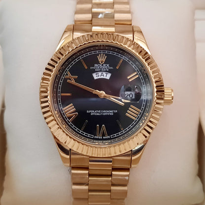 Golden Black Day-Date Watch