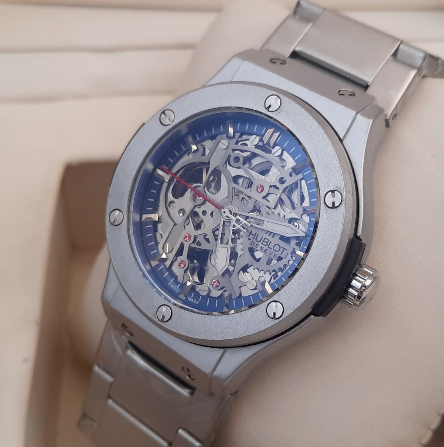 Silver Blue Dial Master Automatic Watch