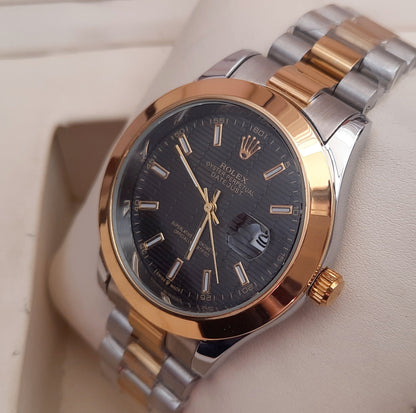 Two tone Black Datejust Watch