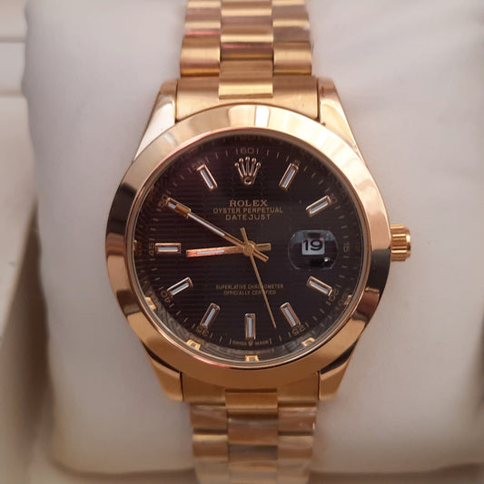 Golden Black Datejust Watch