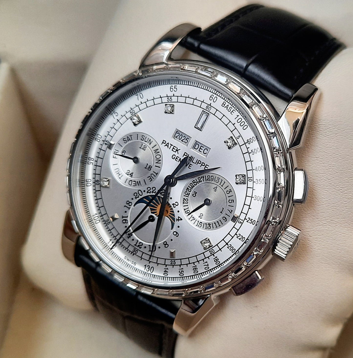 Master Clone PP Black Silver Automatic Watch