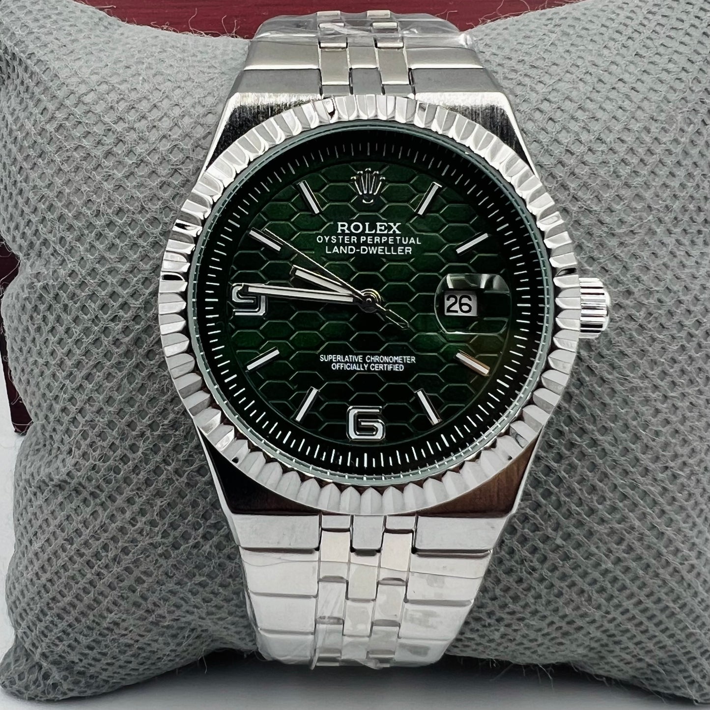 Rolx Landweller New Silver Green Watch