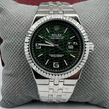 Rolx Landweller New Silver Green Watch