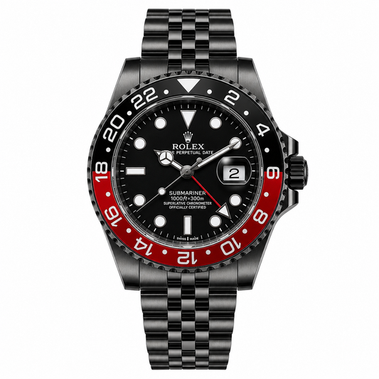 GMT Full Black Red Watch