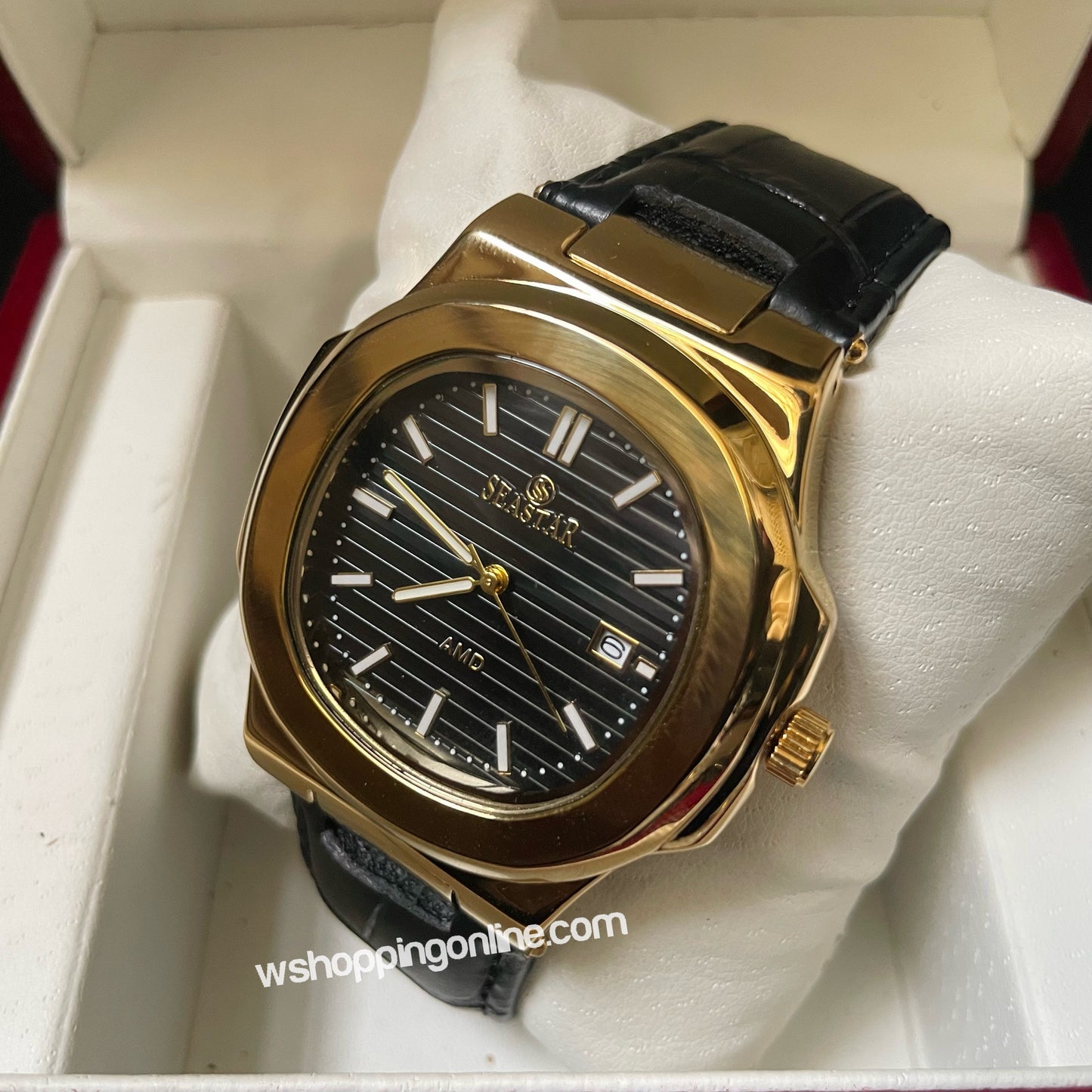 SeaStar Golden black Leather Original Watch